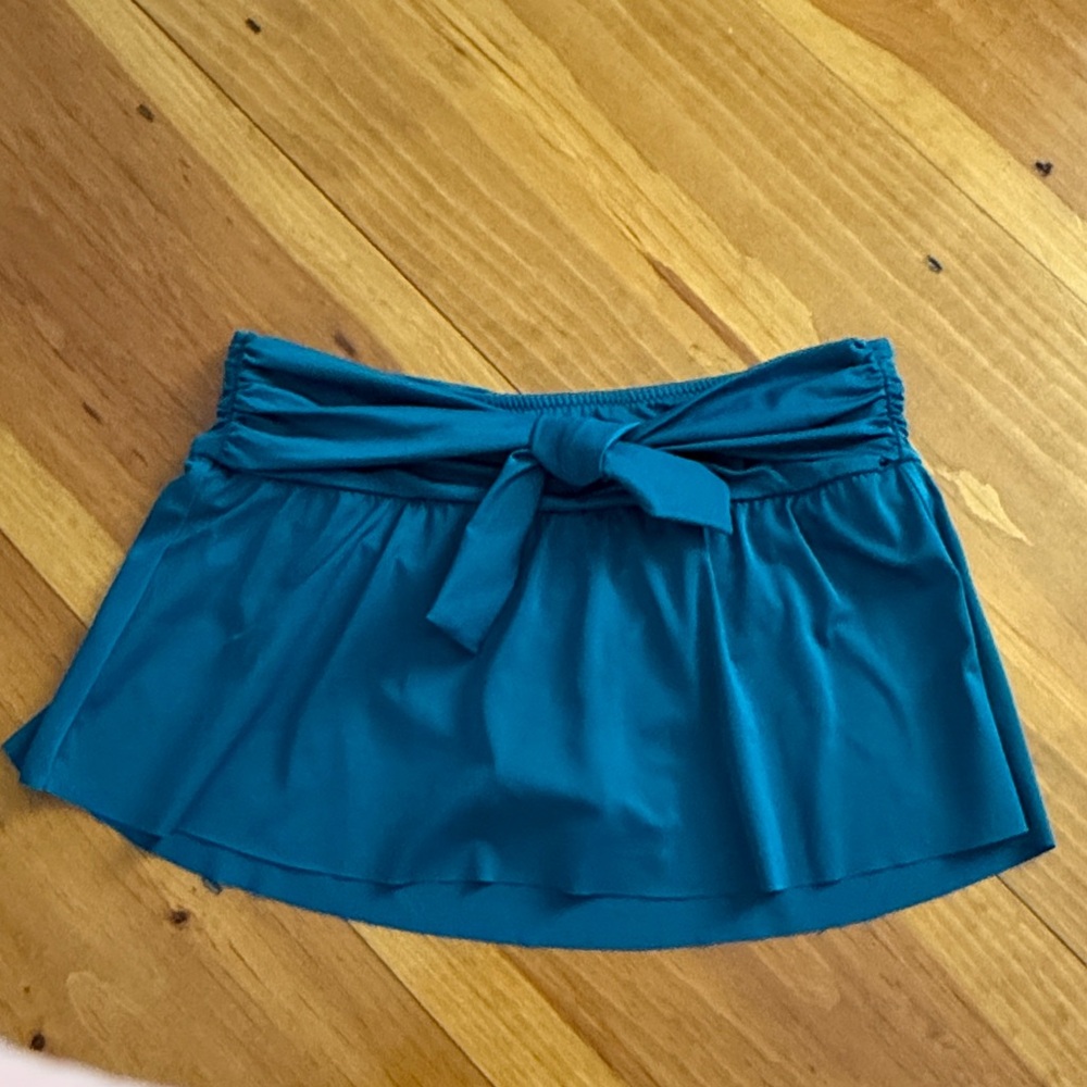 J.Crew Teal Blue Skirted Bikini Bottom Sz M